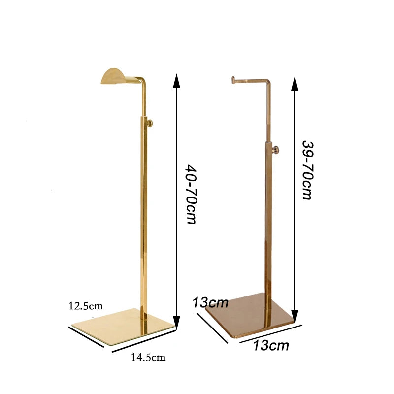 Clothes Display Support Supporter Bag Rack, Stainless Steel Floor Stand, Handbags, Scarves, Adjustable Displaying Pole