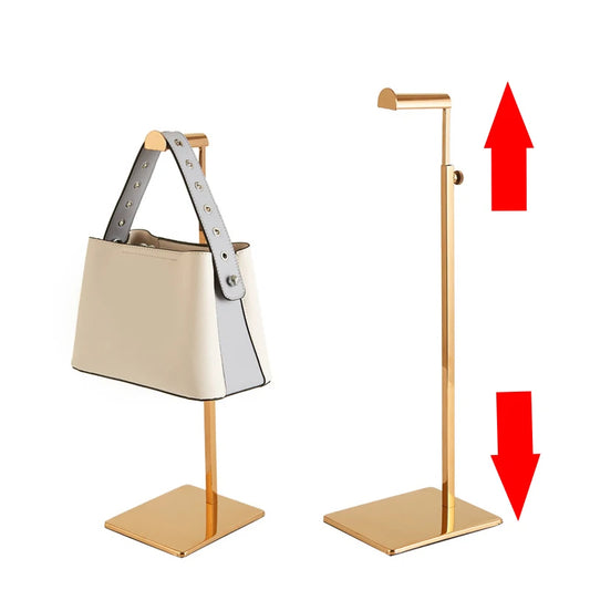 Clothes Display Support Supporter Bag Rack, Stainless Steel Floor Stand, Handbags, Scarves, Adjustable Displaying Pole
