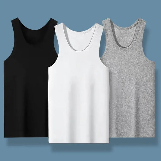 2025 New Men's Summer Lightweight Cotton Tight Vest Sports Casual Family Pajamas Outdoor Tight Top Breathable Quick Drying Vest