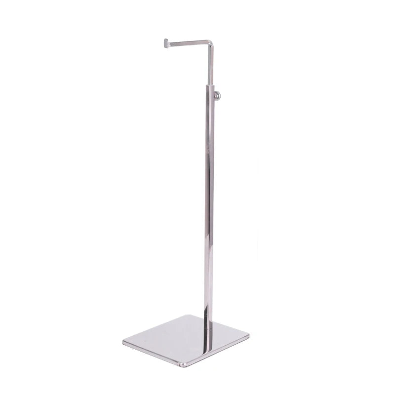 Clothes Display Support Supporter Bag Rack, Stainless Steel Floor Stand, Handbags, Scarves, Adjustable Displaying Pole